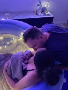 mum with newborn at water birth
