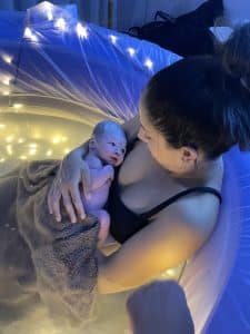 skin to skin with newborn