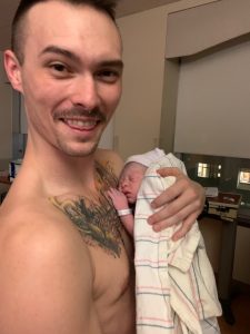 Baby bonding with dad