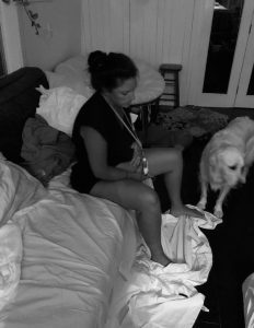 Melissa during labour at home