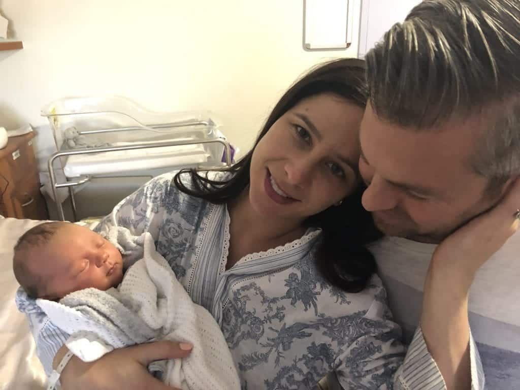 Laura and Mark after their beautiful hypnobirth