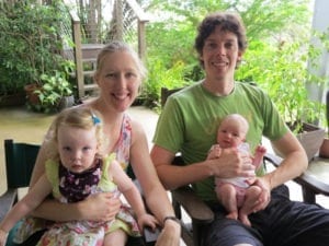 Hypnobubs Ellie and Mia with Hypnobirthing parents Amy and Pete