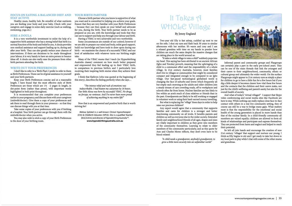 VBAC Article by Melissa Spilsted - Nurture Magazine page 2