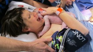 Elizabeth and Wally Guthries positive caesarean birth